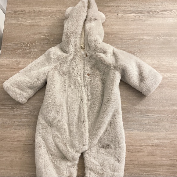 NWOT ZARA KIDS faux fur infant outdoor suit - Picture 1 of 4